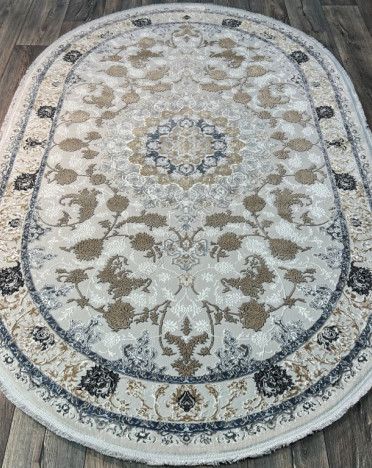 Турецкий ковер овальный Turcia ISFAHAN 29026A (Полиэстер, синий, кремовый)