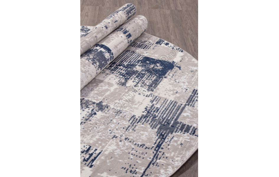Ковер 8673 - GRAY-BLUE - Овал - коллекция RICHI