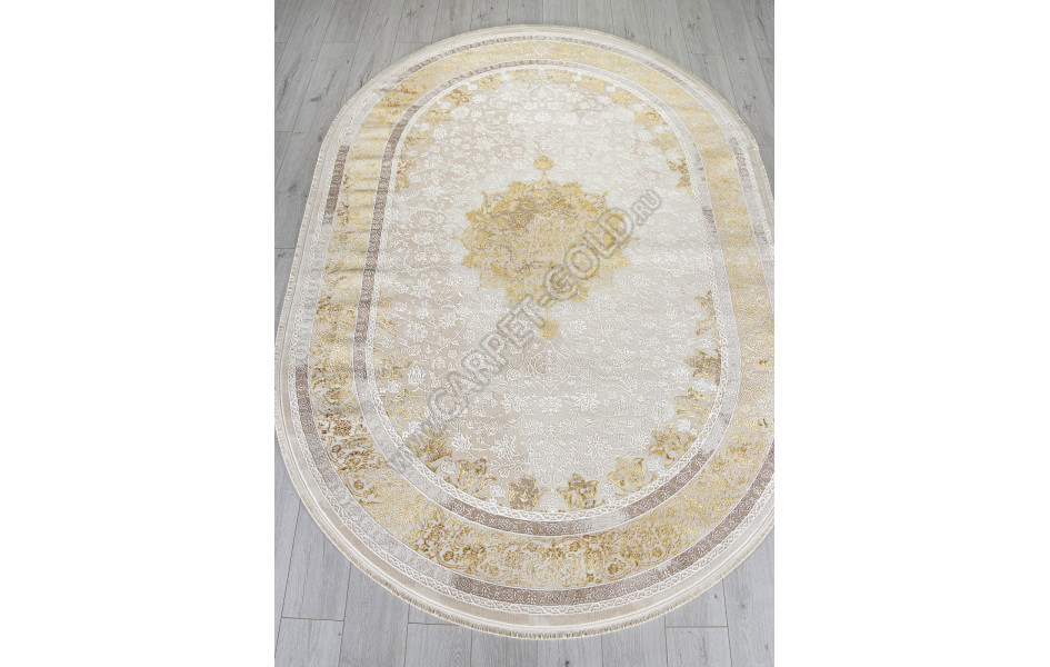 Ковер A064A - CREAM / GOLD FDY - Овал - коллекция ZARINA